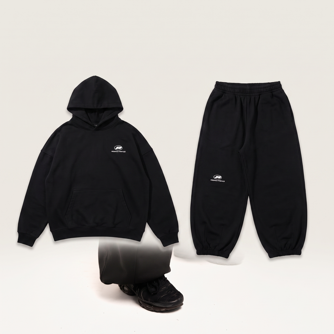 Ensemble Survêtement Rewind — hoodie et jogger noirs